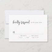 Modernes Chic Script Minimalistisch Wedding RSVP Karte (Vorderseite)
