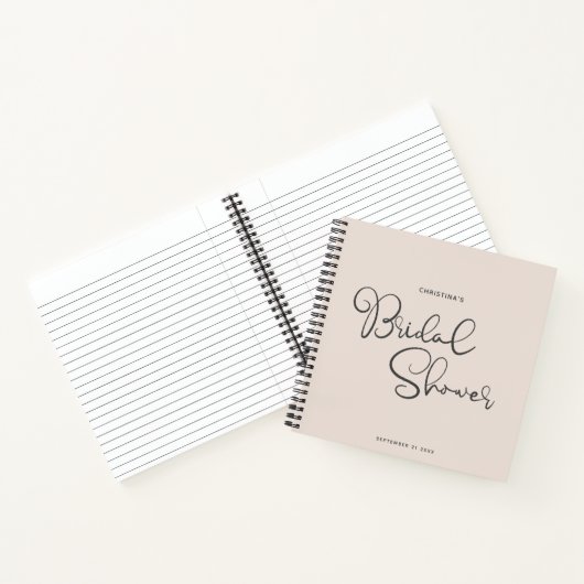 Modernes Chic Script Niedlich Brautparty Gast Notizblock (Innenseite)