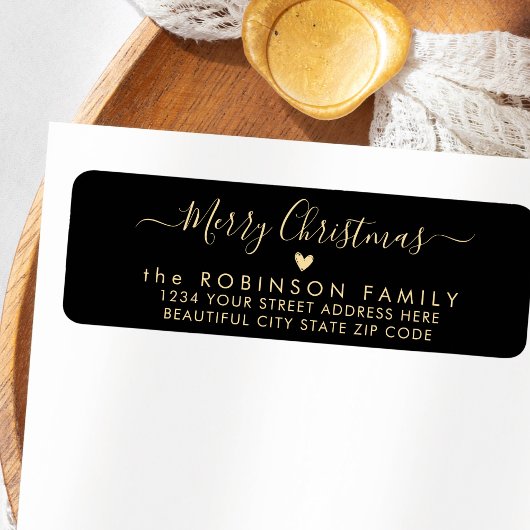 Modernes Chic Script Weihnachtsrückgabe-Label