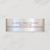 Modernes Chic Silver, Rote Lippen, Makeup-Künstler Mini Visitenkarte (Rückseite)