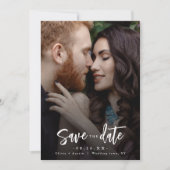 Modernes Chic-Skript Save the Date Minimalistisch (Vorderseite)