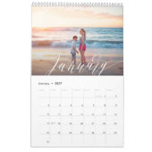 Modernes Chic-Skript ZURÜCK FARBE 12 Foto Kalender (Jan 2027)