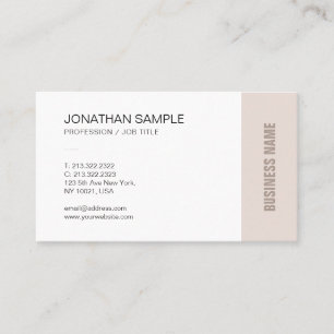 Modernes Chic Sleek Trendy Beige Brown Schlicht Co Visitenkarte