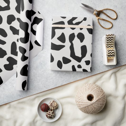 Modernes Chic Snow Leopard Tierdruckmuster Geschenkpapier (Kunsthandwerk)