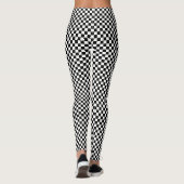 Modernes Chic Stilvolles Schwarz-weißes, kariertes Leggings (Rückseite)