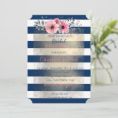 Modernes Chic Strip Blume Brautparty Einladung (Stehend Vorderseite)