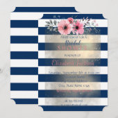 Modernes Chic Strip Blume Brautparty Einladung (Vorne/Hinten)