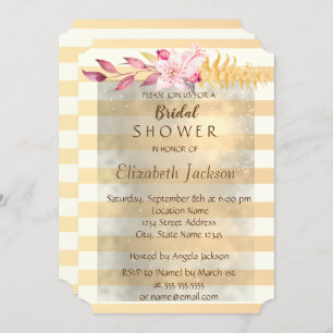 Modernes Chic Strip Blume Brautparty Einladung