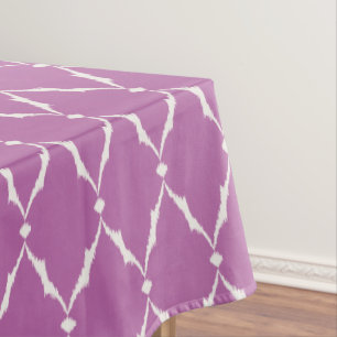 Modernes chic-strukturiertes lila ikat-Zickzack Mu Tischdecke