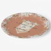 Modernes Chic Terra Cotta Pink Brautparty Pappteller (Schrägansicht)