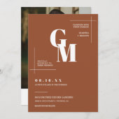 Modernes Chic Terracotta Boho Wedding QR Code Foto Einladung (Vorne/Hinten)