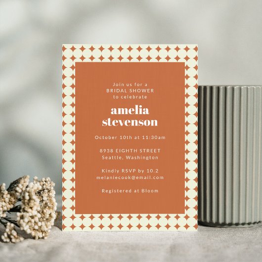 Modernes Chic Terracotta Dots Brautparty Einladung