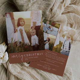 Modernes Chic Terracotta Weihnachtsjahr im Überbli Feiertagskarte