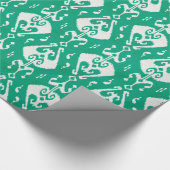 Modernes chic-texturiertes, grünes Kat-Stammmuster Geschenkpapier (Ecke)