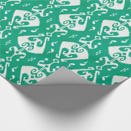 Modernes chic-texturiertes, grünes Kat-Stammmuster Geschenkpapier (Ecke)