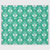 Modernes chic-texturiertes, grünes Kat-Stammmuster Geschenkpapier (Flach)