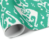 Modernes chic-texturiertes, grünes Kat-Stammmuster Geschenkpapier (Rolleneckpunkt)