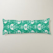 Modernes chic-texturiertes, grünes Kat-Stammmuster Seitenschläferkissen (Rückseite)