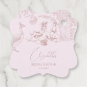 Modernes Chic Toile de Jouy Picnic Brautparty Geschenkanhänger (Rückseite)