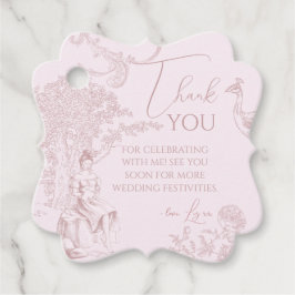 Modernes Chic Toile de Jouy Picnic Brautparty Geschenkanhänger