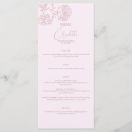 Modernes Chic Toile de Jouy Picnic Brautparty Menükarte