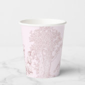 Modernes Chic Toile de Jouy Picnic Brautparty Pappbecher (Rückseite)
