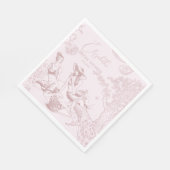 Modernes Chic Toile de Jouy Picnic Brautparty Serviette (Ecke)