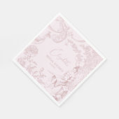 Modernes Chic Toile de Jouy Picnic Brautparty Serviette (Ecke)