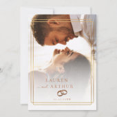 Modernes Chic Ultra-Minimal Typografie-Foto Hochze Einladung (Vorderseite)