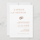 Modernes Chic Ultra-Minimal Typografie-Foto Hochze Einladung (Rückseite)