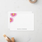 Modernes Chic Wasserfarbe Rosa Blütenfarbe Persona Mitteilungskarte (Vorderseite/Rückseite Beispiel)