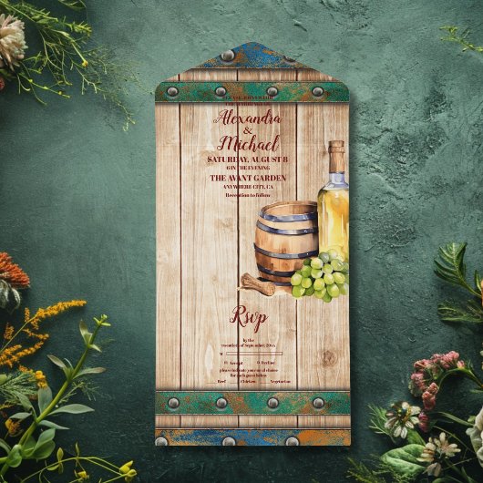 Modernes Chic Watercolor Weinroute Mendrisiotto All In One Einladung