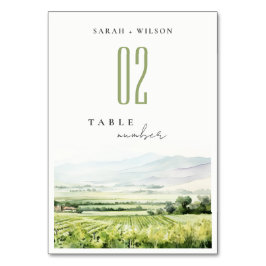 Modernes Chic Watercolor Weinroute Mendrisiotto Tischnummer