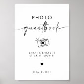 Modernes Chic Wedding Foto Gästebuch-Zeichen Poster (Vorne)