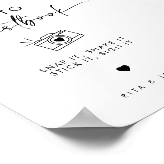 Modernes Chic Wedding Foto Gästebuch-Zeichen Poster (Ecke)