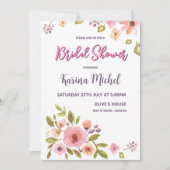 Modernes Chic-Wildblume-Brautparty Einladung (Vorderseite)