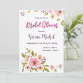 Modernes Chic-Wildblume-Brautparty Einladung (Stehend Vorderseite)