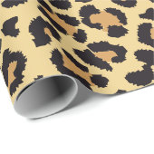 Modernes Chic Wildlife Leopard Tierdruckmuster Geschenkpapier (Rolleneckpunkt)