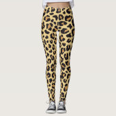 Modernes Chic Wildlife Leopard Tierdruckmuster Leggings (Vorderseite)