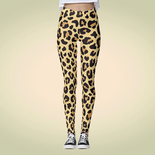Modernes Chic Wildlife Leopard Tierdruckmuster Leggings