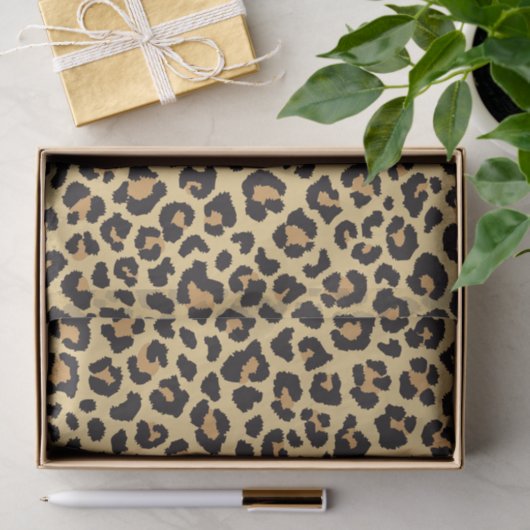 Modernes Chic Wildlife Leopard Tierdruckmuster Seidenpapier (Geschenk)
