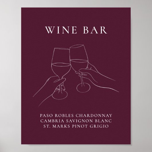 Modernes Chic Wine Bar Poster (Vorne)