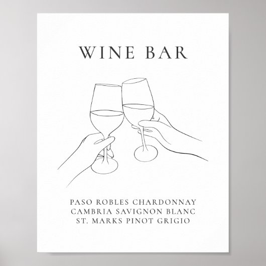 Modernes Chic Wine Bar Poster (Vorne)