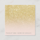 Modernes ChicgoldGlitter ombre Make-up beruflich Quadratische Visitenkarte (Vorderseite)