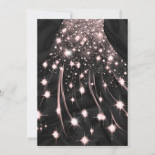 Modernes Chick Rose Gold Glitzer Hochzeitskleid Einladung (Rückseite)