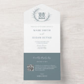 Modernes Chinesisch in einer Hochzeitseinladung All In One Einladung (Innen Boden)