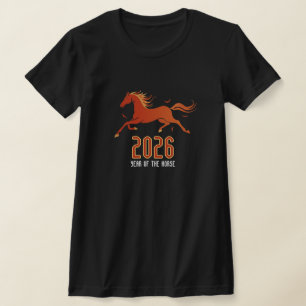 Modernes Chinesisches Feuerpferd Neujahr 2026 T-Shirt