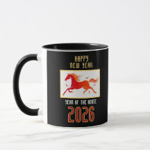 Modernes Chinesisches Feuerpferd Neujahr 2026