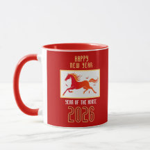 Modernes Chinesisches Feuerpferd Neujahr 2026