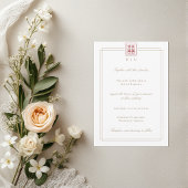 Modernes chinesisches Hochzeitsmenü mit doppeltem 